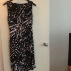 Ralph Lauren v neck sleeveless dress black cream